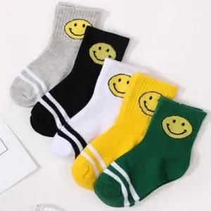 준캡 유아 아동양말 4계절양말 스마일 중목양말 5족 아동용 스타킹 유아동 양말 타이즈 아동 여아 잡화 니
