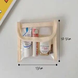 ( )투명 똑딱이 필통 휴대용 화장품 여행 파우치 스몰