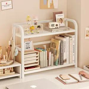 책상위 선반 책꽂이 철제 간이 2단 책상위선반 우드 정리대