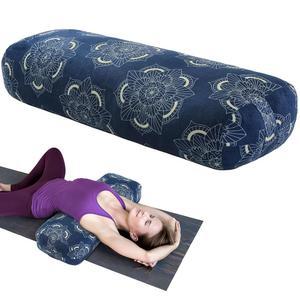 마보주 요가 볼스터 베개, 및 명상을 위한 직사각형 볼스터, 캐리 핸들이 있는 전문 명상 쿠션