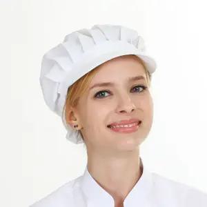 화이트 챙 패브릭 요리사 위생모 주방모자 위생모자 급식실모자 식당모자
