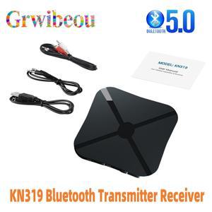 KN319 블루투스 5.0 송수신기 2 in 1 스테레오 오디오 컨버터 무선 어댑터 RCA 3.5MM AUX 포함 차량PC용