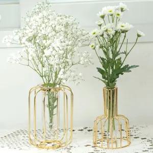 골드 철제 시험관 한송이 이케바나 오브제 화병 A B 한송이꽃병 실린더화병