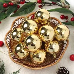 성탄장식 골드 유광볼 12p세트 6cm 트리 장식구슬 6cm유광볼 6cm장식볼