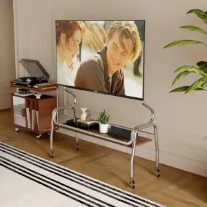 85인치 이동식tv거치대 스텐 티비다이 일반형 무빙스탠드 블랙 90x35x20