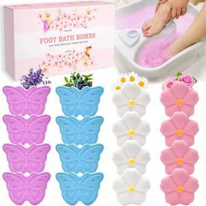 목욕 풋 폭탄, 소금과 티트리 오일로 16팩의 발을 담급니다. 천연 수제 아로마 퓨어 에센셜 오일 버블 풋볼로 발 굳은살, 건조한 갈라짐, 고집스러운 냄새.