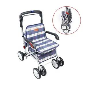 할머니유모차 블루체크 노인보행기 보행기