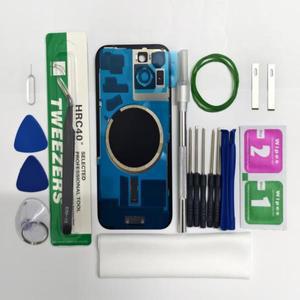 iPhone 16 Pro Max Plus 용 뒷면 커버 유리 카메라 렌즈 + 도구가있는 고속 교체 하우징 배터리