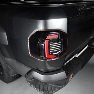 기아 타스만 2025 2개 블랙 카본 파이버 ABS 자동차 테일라이트 커버 트림 장식 스트립 액세서리