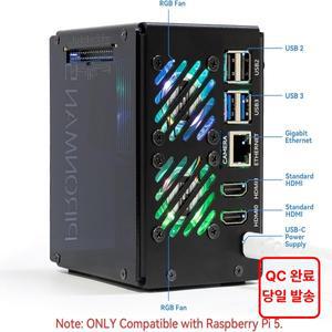파이론맨 5-MAX 듀얼 NVMe M.2 SSD PCIe PC 케이스 라즈베리 파이 5 NAS RAID 0/1 하일로-8l M.2 AI 가속기