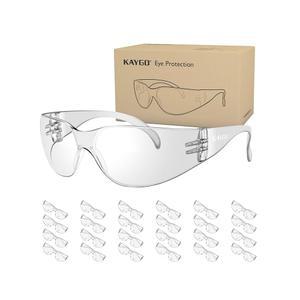 KAYGO 클리어 안전 안경, 24개의 보호 폴리카보네이트 ANSI Z87.1 작업, 실험실, 건설용 충격 방지 KG510