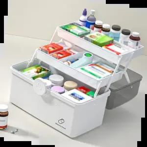 구급상자세트 구급상자 3단 M 폴딩 가정용 약 상자 구급함 보관함