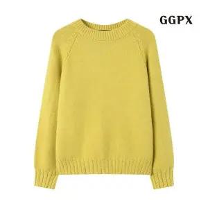 GGPX 꽈배기 포인트 라운드 무지 니트 GPDKT025D 1136908