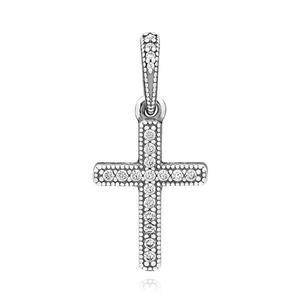 여성 클래식 크로스 십자가 펜던트 실버 참(397571CZ)