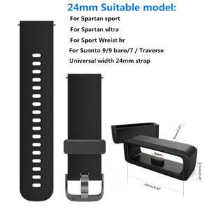 순토 호환 스파르탄 시계용 실리콘 밴드 키퍼 버클 고정 패스너 링 24mm 스트랩 10 개