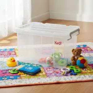 캐스비 플라스틱박스 (20리터) 투명 보관함 잠금장치 수납함 리빙박스 다용도 상자 정리함