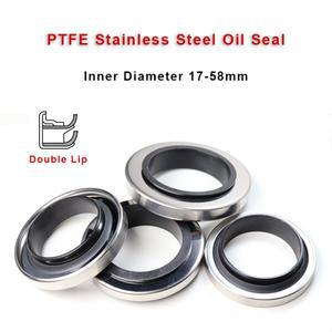 PTFE 스테인레스 스틸 오일 도장 공기 압축기용 더블 립 고온 저항 샤프트 내경 17-58mm 1 개