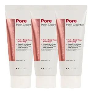 [비러브](3개)비러브 포어 팩 클렌저 150ml /클렌징폼 워시오프팩