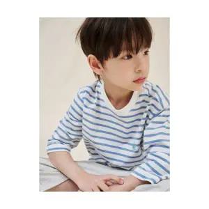 빈폴 키즈 BI5241U08Q 7부 스트라이프 상하세트 스카이 블루 906381