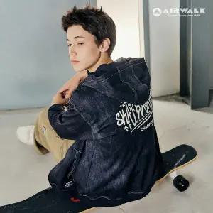 [보리보리/에어워크 주니어]주니어 스트릿 데님프린트 후드집업