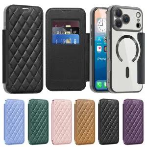 아이폰17 17에어 17프로 17프로맥스 풀커버 맥세이프 퀄팅 카드 수납 지갑 가죽 핸드폰 케이스