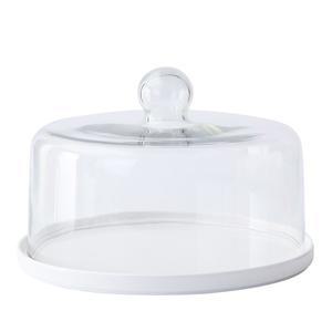 뚜껑 있는 디저트 트레이 도자기 및 유리 케이크 접시