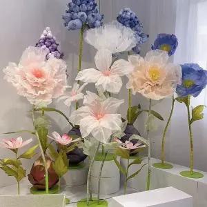 움직이는 대형 개폐 꽃 자동 장식 조화 웨딩 플라워