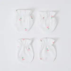 [달퐁]큐비앤맘 핑크하트 메쉬 손 발싸개 세트 신생아 아기손발싸개