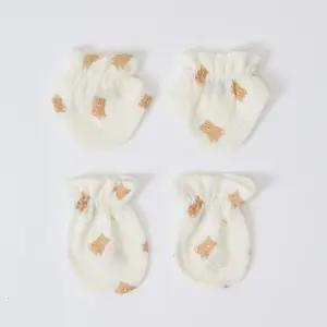 [달퐁]큐비앤맘 동글베어 메쉬 손 발싸개 세트 신생아 아기손발싸개