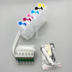 엡손 스타일러스 포토 2100 2200 빈 CISS 잉크 시스템 자동 리셋 칩 포함 R270 T50 프린터용 6 색