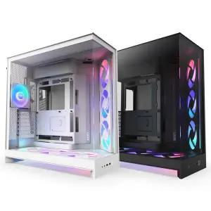 NZXT H9 Flow RGB+ V2 듀얼 챔버 미드 타워 ATX 에어플로우 PC 케이스