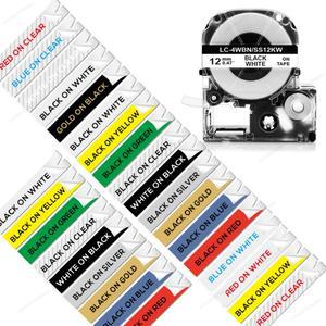 1개 SS12KW 에프슨 LC-4WBN 호환 테이프 6/9/12mm 흑백 LW300 라벨 프린터용