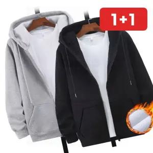 남자 여자 남녀공용 겨울 간절기 기모 털 후드집업 후드티 1+1