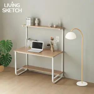 [리빙스케치] 국내제작 캠브리지 1200X700 높은 선반형 1단 B타입 책상[착불]E0등급 컴퓨터 학생용