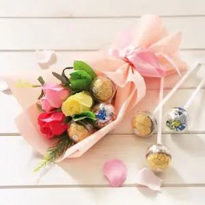 쁘띠 페레로 로쉐 꽃다발 핑크 초콜릿 사탕 선물 부케