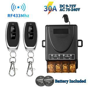 30A 무선 리모컨 스위치 RF433Mhz AC 220V 110V 12V 24V 48V 72V 송신기 (워터 펌프 모터 LED 전기 제품용)