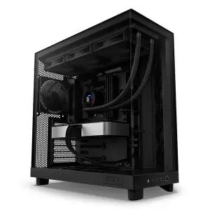 NZXT H6 Flow 컴팩트 듀얼챔버 미드 타워 에어플로우 PC 케이스 파노라마 패널링 (블랙)