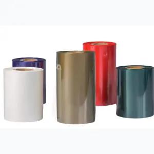혼합 60mm 폭 80 90 100mm 110mm x300m 금색 흰색 녹색 색상 왁스 레진 리본 열전사 리본 라벨 프린터용