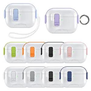 에어팟 프로3세대 듀얼 고리 락 잠금 버튼 하드 스트랩 카라비너 케이스