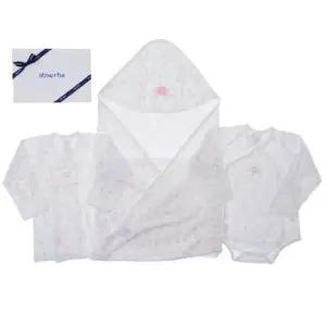 [갤러리아] (압소바말띠출산축하신생아저고리)꽃토끼뱀부배냇저고리+배냇슈트+속싸개세트(A1A-103S)