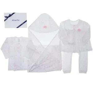 [갤러리아] (압소바말띠출산축하신생아저고리)꽃토끼뱀부배냇저고리+속싸개+내의세트(A1A-107)