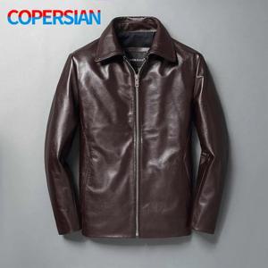 남성용 소프트 레이어 소가죽 루즈 블랙 다크 브라운 라펠 천연 송아지 가죽 클래식 자켓 가을