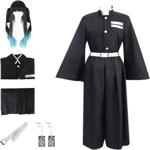 남성 무이치로 코스프레 의상 토키토우 유니폼 기모노스와 가발 풀세트 할로윈