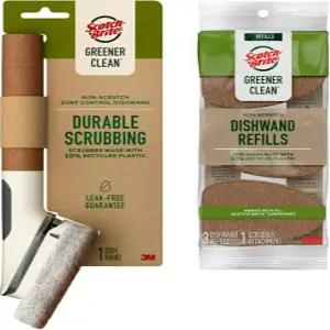 스카치 브라이트 그리너 클린 비스크래치 비누 컨트롤 접시 3개 리필 포함