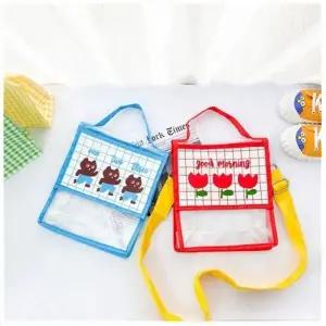 (색상 블루)어린이 비치백 투명가방