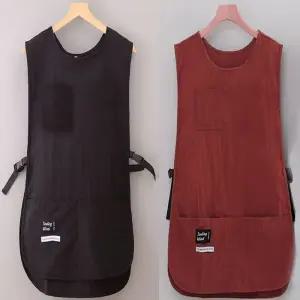 앞 뒤주머니 조끼형 롱 앞치마 생활방수 어린이집앞치마