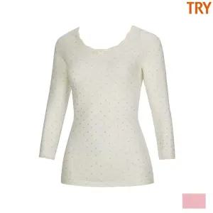 트라이 여성 내복 패션7부 내의 상의 순면