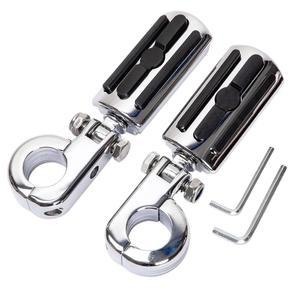 하이스피드 1-1/4인치 오토바이 풋 스트리트 크래시 하이웨이 엔진 바 1.25인치 페달 크롬 투어 페그, 일렉트라 페그 브래킷 클램프 로드 킹 스포스터 글라이드 지원 가드 장착,