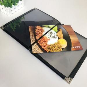 148x210mm 삽입 메뉴 책 A5 레시피 클립 표 PU 가죽