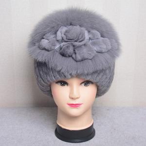 여성용 천연 렉스 토끼 모피 모자 따뜻한 정통 좋은 탄성 진짜 비니 겨울 100%